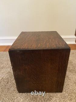 Antique Macey Dovetailed Oak 3 Drawer Desk Top Paper File Box Cabinet