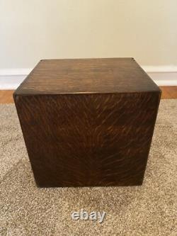 Antique Macey Dovetailed Oak 3 Drawer Desk Top Paper File Box Cabinet