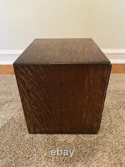 Antique Macey Dovetailed Oak 3 Drawer Desk Top Paper File Box Cabinet