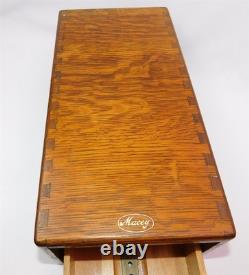 Antique Macey File Box Drawer Quarter Sawn Oak Dove Tailed Wood Cabinet 1 Drawer
