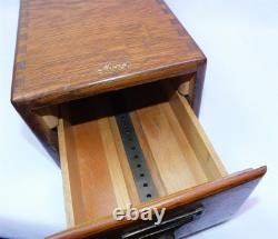 Antique Macey File Box Drawer Quarter Sawn Oak Dove Tailed Wood Cabinet 1 Drawer