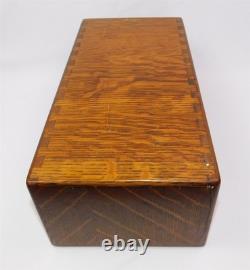 Antique Macey File Box Drawer Quarter Sawn Oak Dove Tailed Wood Cabinet 1 Drawer