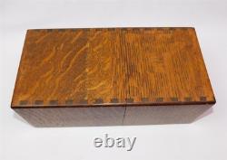 Antique Macey File Box Drawer Quarter Sawn Oak Dove Tailed Wood Cabinet 1 Drawer