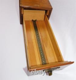 Antique Macey File Box Drawer Quarter Sawn Oak Dove Tailed Wood Cabinet 1 Drawer