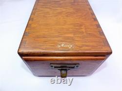 Antique Macey File Box Drawer Quarter Sawn Oak Dove Tailed Wood Cabinet 1 Drawer