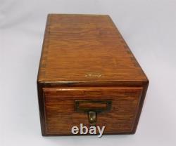 Antique Macey File Box Drawer Quarter Sawn Oak Dove Tailed Wood Cabinet 1 Drawer