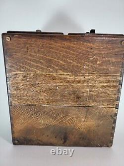 Antique Macey Index Card Drawer Filing Dovetail Cabinet Tiger Oak Modular