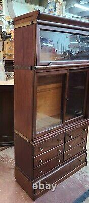 Antique Macey Mahogany Library Stacking Cabinet 7 Drawers Barrister Bookcase
