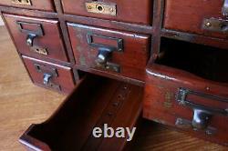 Antique Mahogany 9 Drawer Library Cabinet. Office Index Card Bureau 19th Century