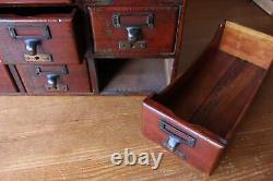 Antique Mahogany 9 Drawer Library Cabinet. Office Index Card Bureau 19th Century