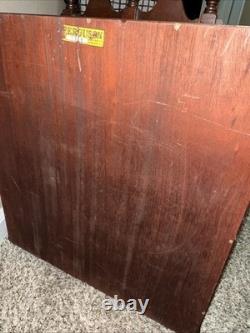 Antique Mahogany Bow Front Cabinet Curved Glass Mirror 19th Century 1930s-1940s