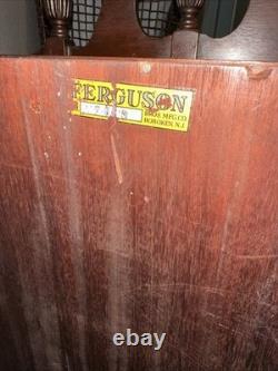 Antique Mahogany Bow Front Cabinet Curved Glass Mirror 19th Century 1930s-1940s