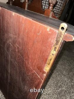 Antique Mahogany Bow Front Cabinet Curved Glass Mirror 19th Century 1930s-1940s