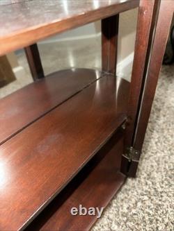 Antique Mahogany Bow Front Cabinet Curved Glass Mirror 19th Century 1930s-1940s