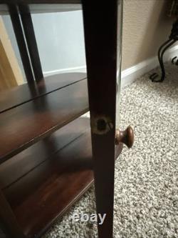 Antique Mahogany Bow Front Cabinet Curved Glass Mirror 19th Century 1930s-1940s