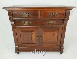 Antique Mahogany Cabinet Commode Wash Stand Eastlake Victorian 1800's