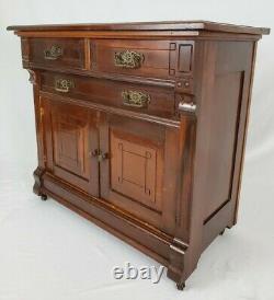 Antique Mahogany Cabinet Commode Wash Stand Eastlake Victorian 1800's