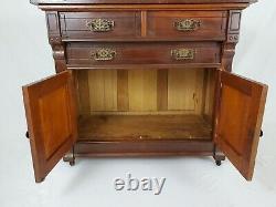 Antique Mahogany Cabinet Commode Wash Stand Eastlake Victorian 1800's