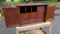 Antique Mahogany Campaign Style Fitted Multi Cabinet