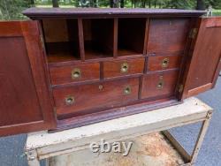 Antique Mahogany Campaign Style Fitted Multi Cabinet