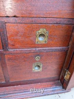 Antique Mahogany Campaign Style Fitted Multi Cabinet
