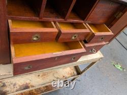 Antique Mahogany Campaign Style Fitted Multi Cabinet