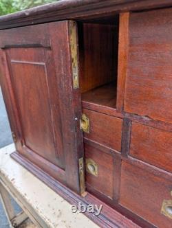 Antique Mahogany Campaign Style Fitted Multi Cabinet