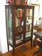 Antique Mahogany China Cabinet 3 Shelves With 3 Sides Glass C. 1930's Depression
