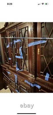 Antique Mahogany Chippendale China Hutch Cabinet Buffet Curio