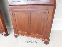 Antique Mahogany Chippendale Style Corner Cabinets a Pair