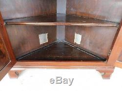 Antique Mahogany Chippendale Style Corner Cabinets a Pair