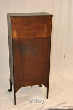 Antique Mahogany Sheet Music Cabinet With Curio Display Area