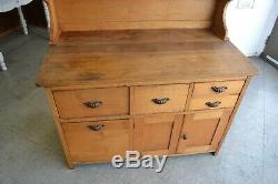 Antique Maple Bakers Hutch Cabinet/Hoosier