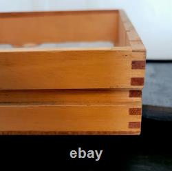 Antique Maple Wood Apothecary Cabinet 14 Dovetail Drawers Documents 53X23X 16