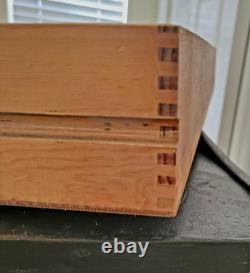 Antique Maple Wood Apothecary Cabinet 14 Dovetail Drawers Documents 53X23X 16