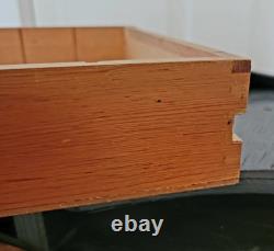 Antique Maple Wood Apothecary Cabinet 14 Dovetail Drawers Documents 53X23X 16