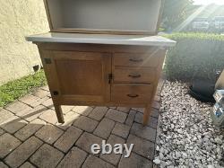 Antique Marsh High Point Hoosier Kitchen Cabinet With Flour Sifter