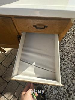 Antique Marsh High Point Hoosier Kitchen Cabinet With Flour Sifter