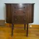 Antique Martha Washington Sewing Table Stand Cabinet Flip Top Side Hk