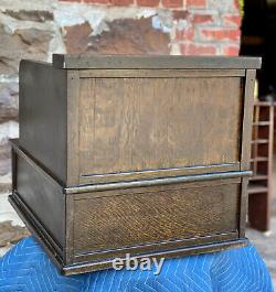 Antique McCaskey Register Quartersawn Oak Roll Top Library File Cabinet