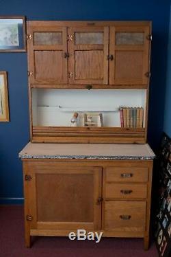 Antique McDougall Hoosier Cabinet Oak