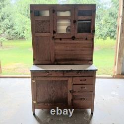 Antique McDougall Oak Hoosier Cabinet Early 1900s
