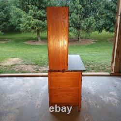 Antique McDougall Oak Hoosier Cabinet Early 1900s