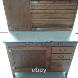 Antique McDougall Oak Hoosier Cabinet Early 1900s