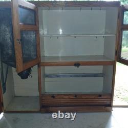 Antique McDougall Oak Hoosier Cabinet Early 1900s