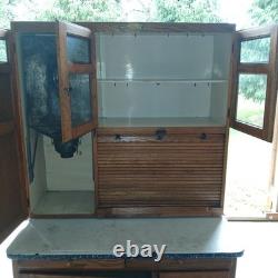 Antique McDougall Oak Hoosier Cabinet Early 1900s