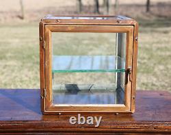 Antique Medical Cabinet Brass Apothecary Glass Display Case Industrial bathroom