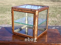 Antique Medical Cabinet Brass Apothecary Glass Display Case Industrial bathroom