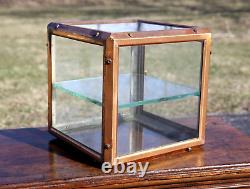 Antique Medical Cabinet Brass Apothecary Glass Display Case Industrial bathroom