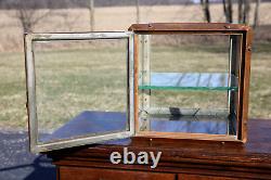 Antique Medical Cabinet Brass Apothecary Glass Display Case Industrial bathroom